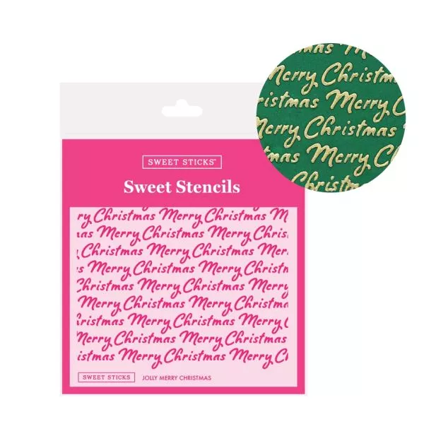 Sweet Sticks Jolly Merry Christmas Stencil